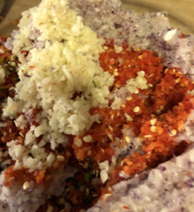 Chopped ingredients